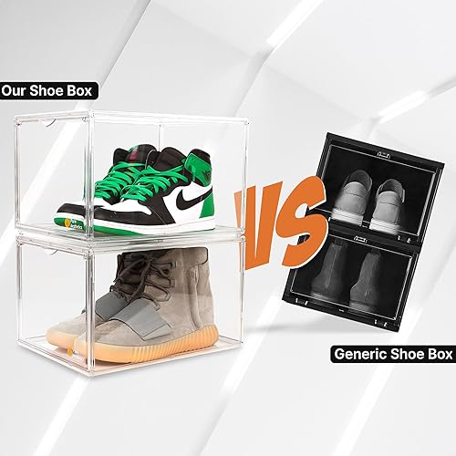 Miniatura 4 de Pure Aesthetics Cajas de zapatos apilables de plástico transparente  Caja de zapatos de apertura frontal con protección UV  Cajas de zapatos