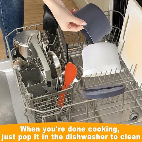 Miniatura 5 de Olla de arroz para microondas de 2 litros, utensilios de cocina para microondas con tapa y colador, cocina de arroz de polipropileno de grado