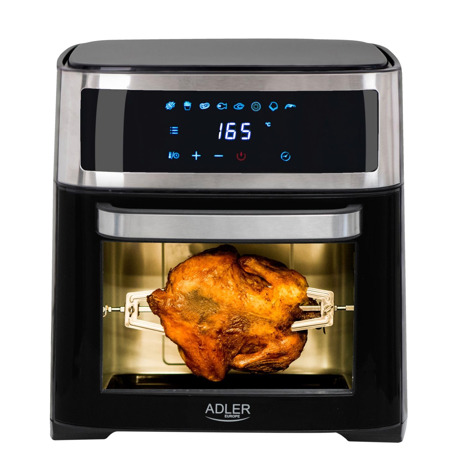 Adler AD 6309 Mini Oven 13 L, 2500 W, Heißluftfritteuse mit LCD-Anzeige, Minibackofen mit 8 Programmen, Backofen für fettfreie Zubereitung 8 in 1