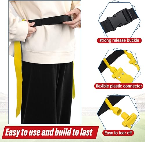 Miniatura 9 de Set de fútbol con bandera para 16 jugadores, bandera, cinturones de fútbol y banderas, conjunto para niños y adultos, juego de entrenamiento