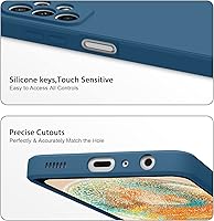 Vista 4 de AK Samsung Galaxy A23 4G 5G, funda protectora delgada de silicona líquida (azul marino)