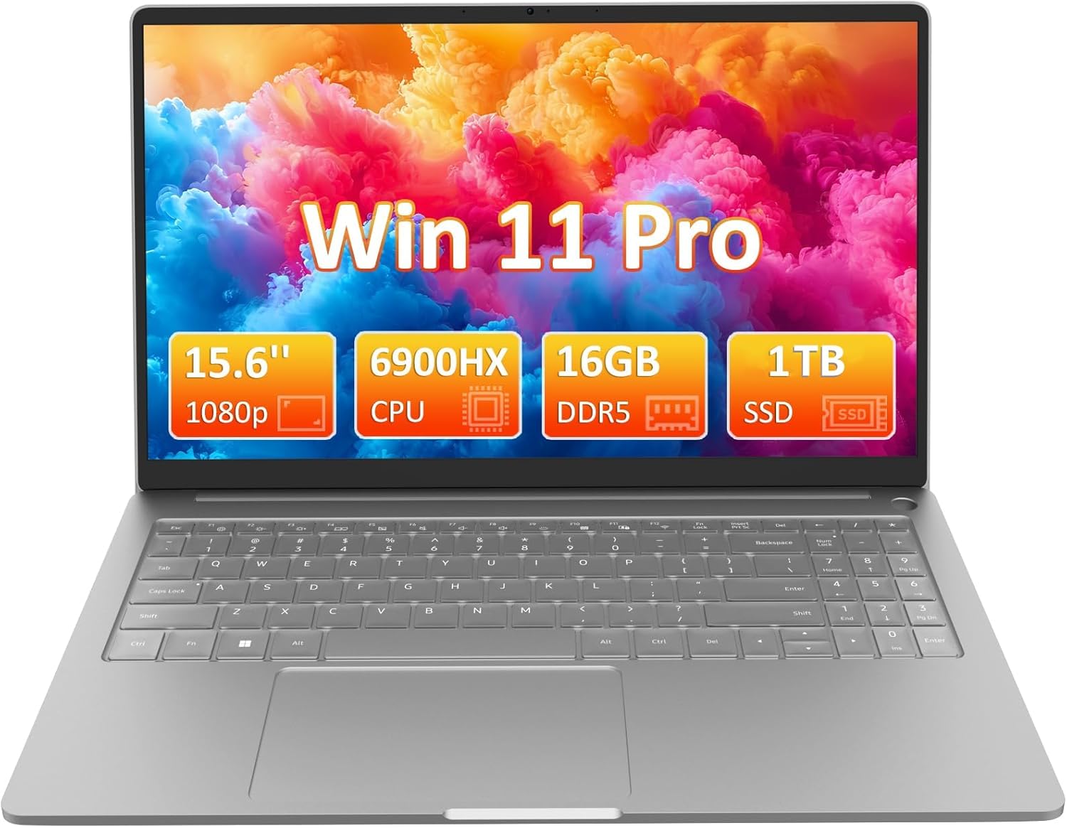 15.6" Gaming Laptop 2025 – Ryzen 9 6900HX 8C16T 16GB 1TB SSD, (Up to 4.9GHz, Beats i7-11800H), Backlit Keyboard, Numpad, Fingerprint Computer with 100W Type-C, HDMI, Win 11 Pro, 2-Year Warranty