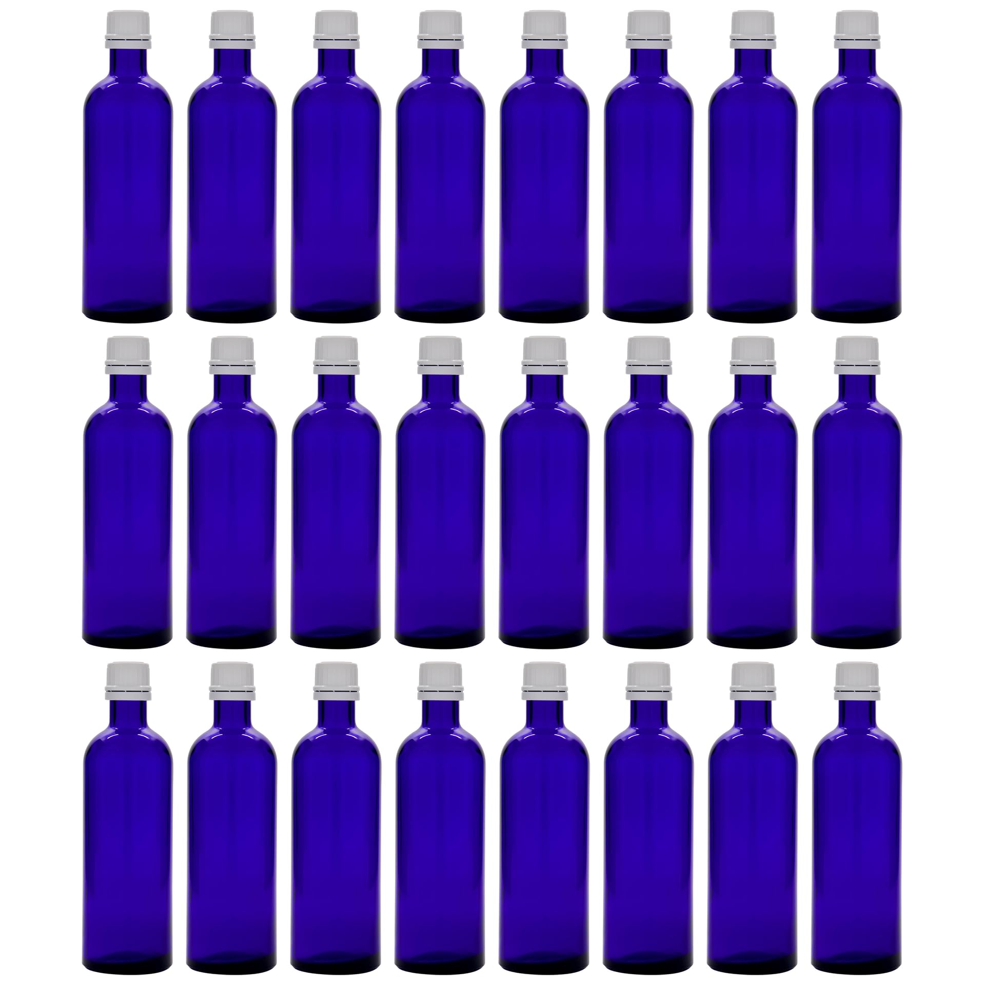 24er Set Medizinflaschen 200 ml aus Blauglas für Lichtschutz und sichere Aufbewahrung