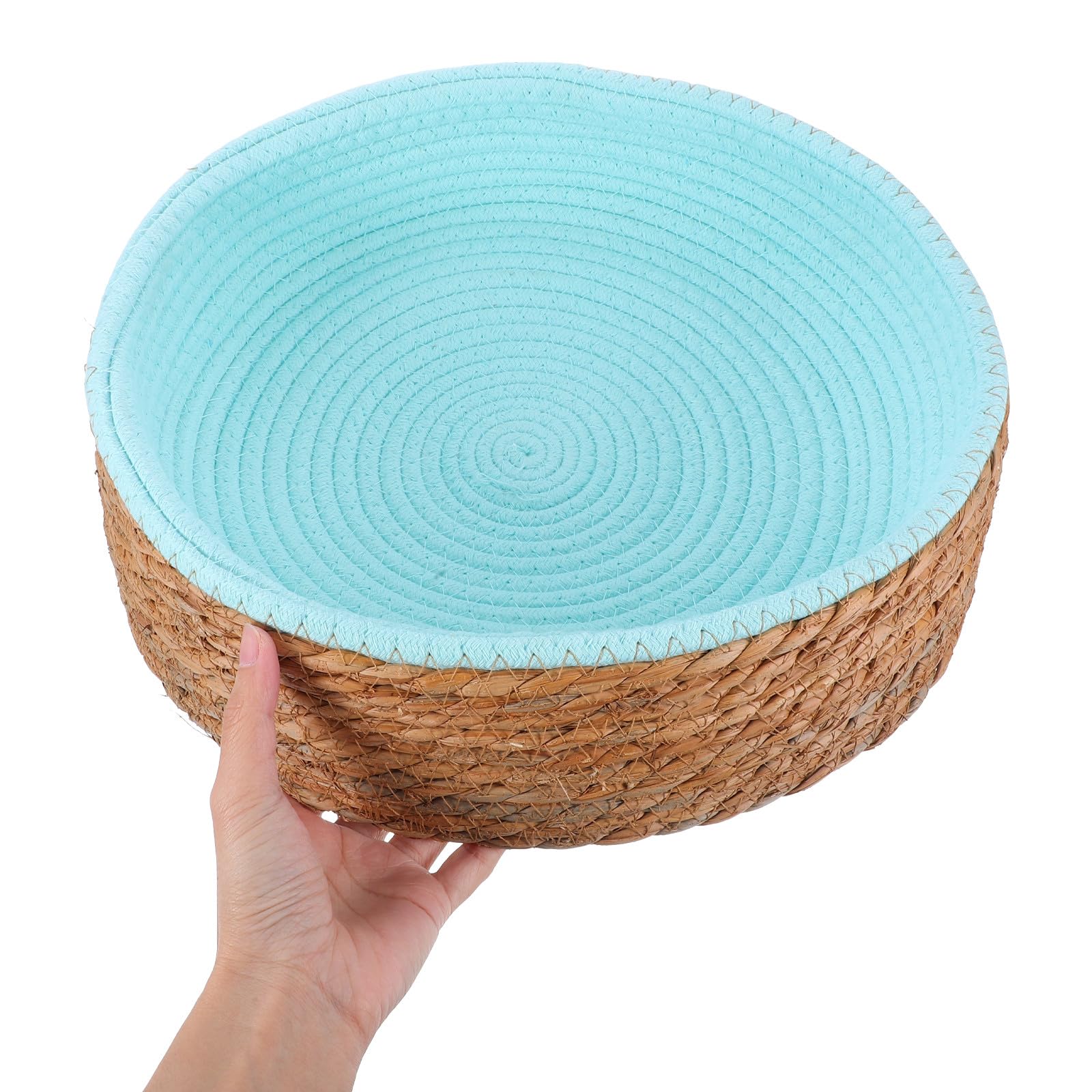 Gewebtes Katzenschlafnest aus Rattan und Gras Rundes Haustierbett für Kleine Hunde Atmungsaktiv und Robust für Gebrauch in Wohnräumen