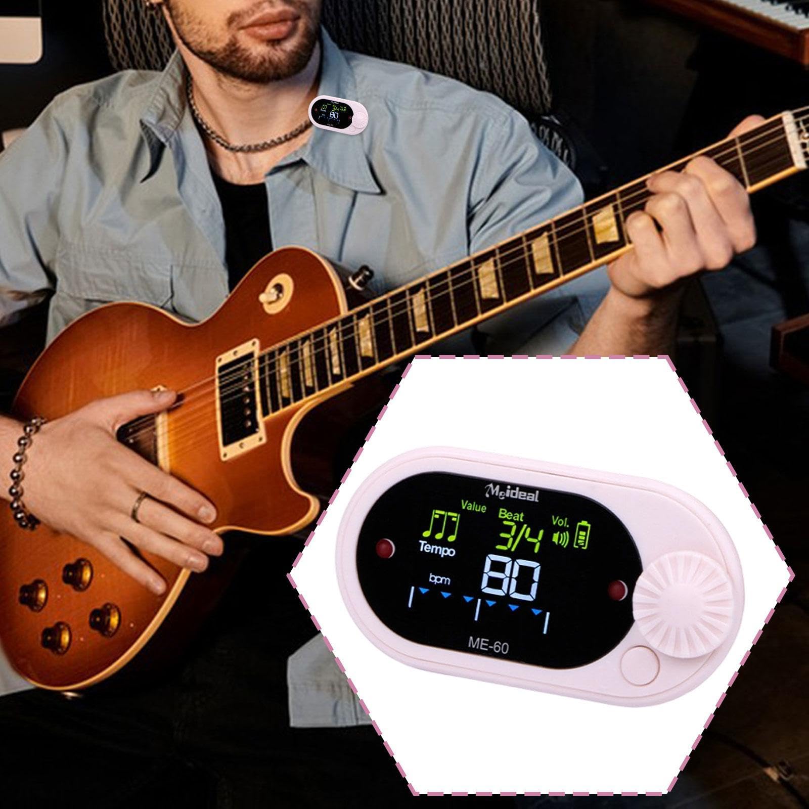 MagiDeal Metrónomo digital con conteo vocal, robusto, multiusos, profesional, generador de tonos para bajo, piano, ukelele y batería, Rosa