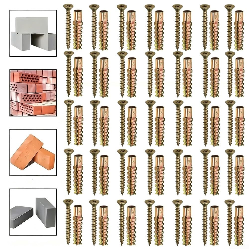 50pcs Anclaje Metálico Dentado para Hormigón Expansión(32MM*8MM)