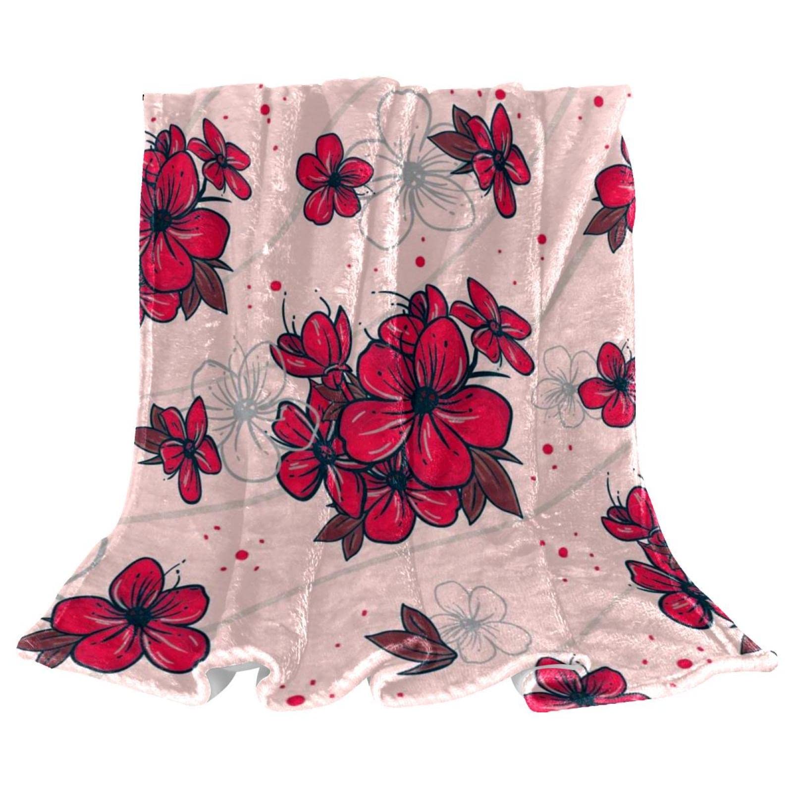 Jeté de lit polaire contre le froid plaid floral chaud pour sofa