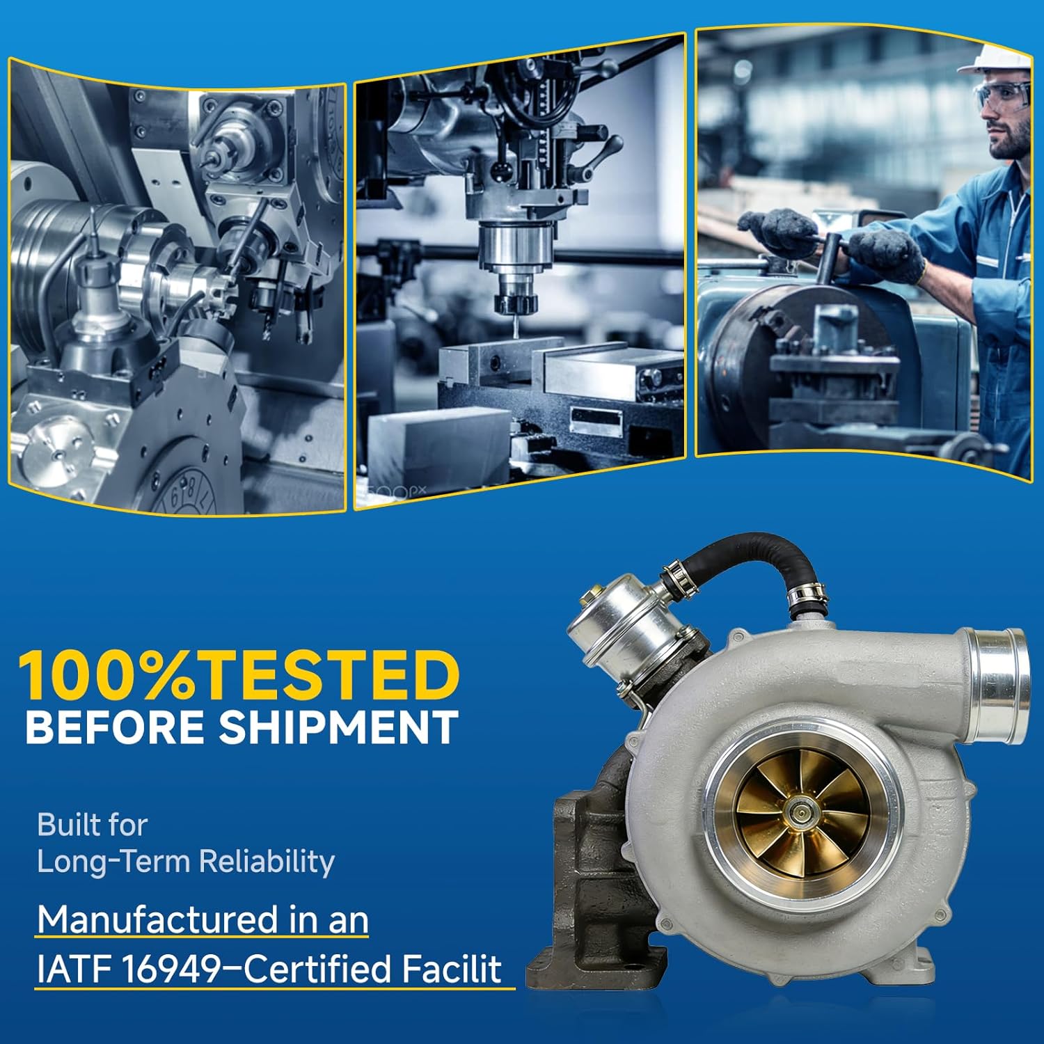 Turbo Turbocharger for Nlssan Juke L4 1.6L 2011-2017, Complete Replacement Turbo Charger Cartridge Kit with Electronic Actuator & Wastegate, Fits 14411-1KC1B