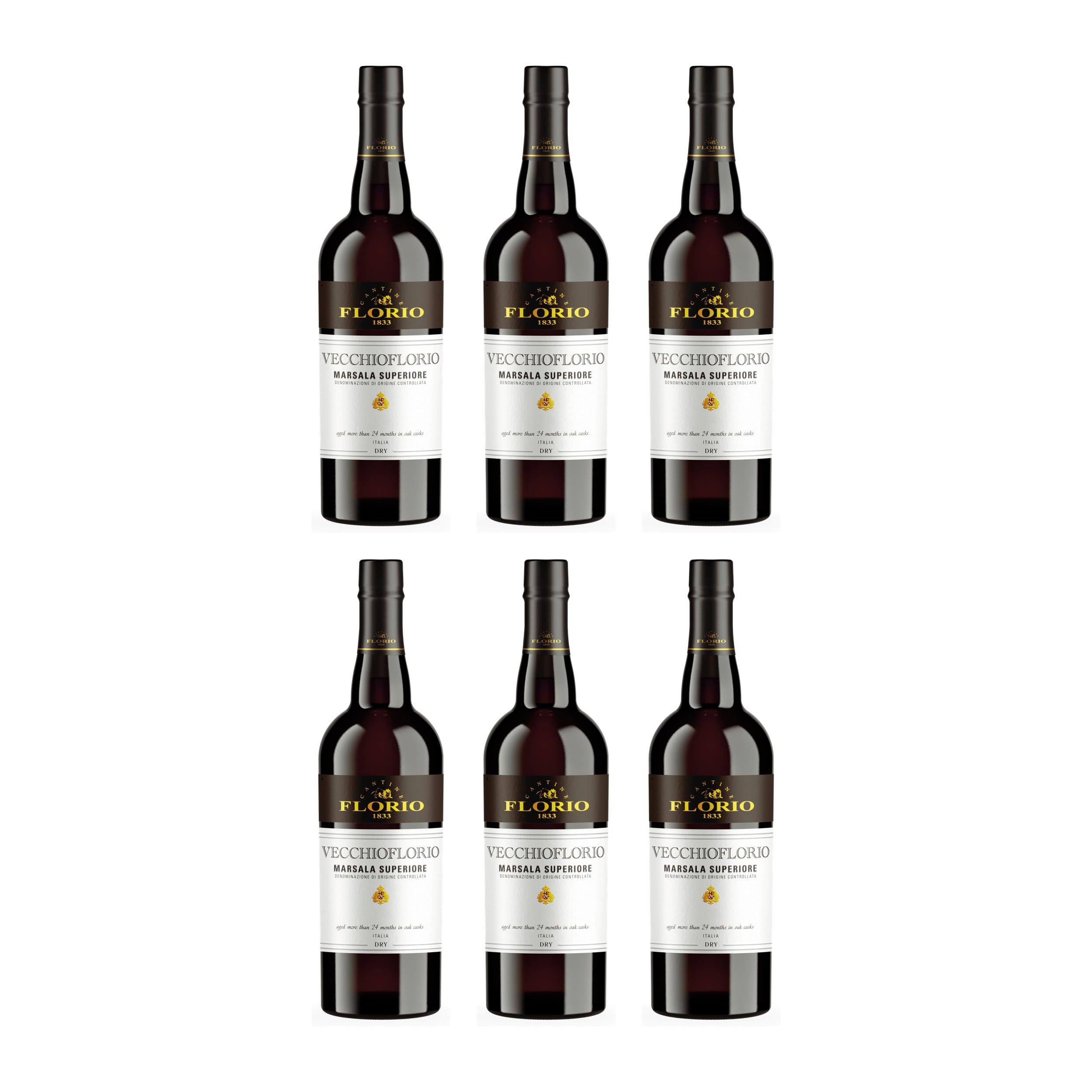 Cantine Florio Vecchio Florio Marsala Superiore Secco Marsala trocken Italien inkl. FeinWert E-Book (6 x 0.75 l)