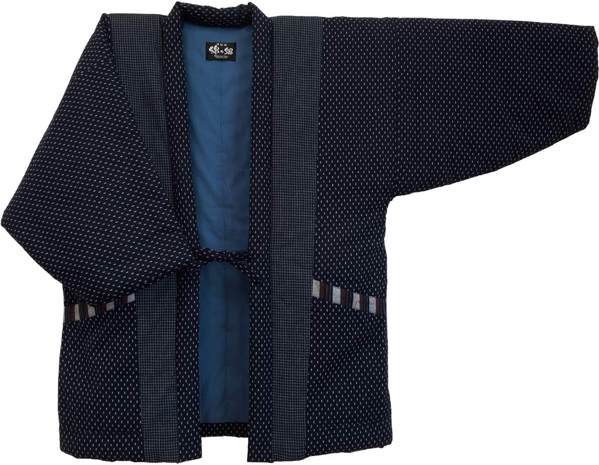 Hail pattern Hanten (Cotton jacket made in Japan Kimono-style) Men's