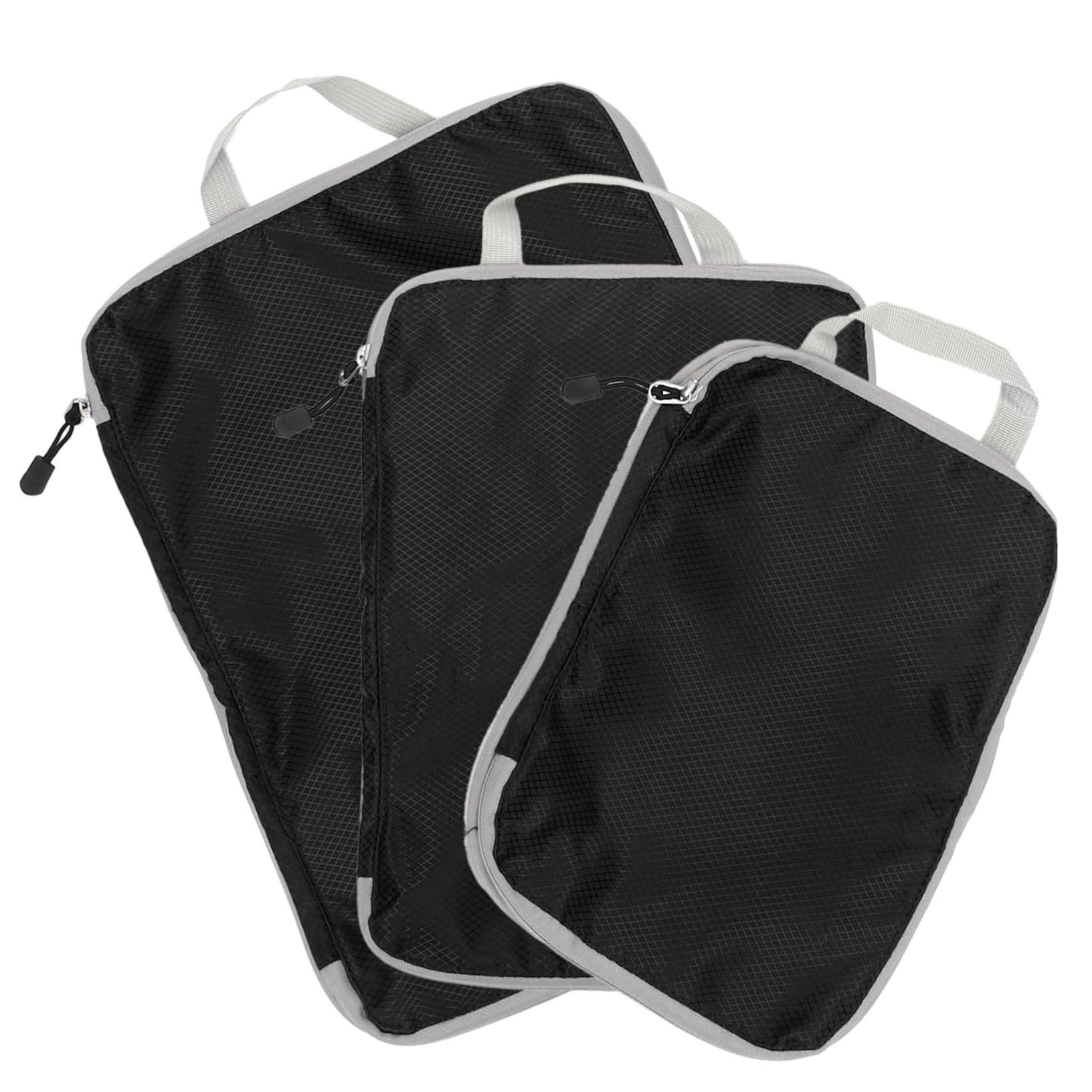 LIFKOME 3 Sacchetti da Viaggio Nero in Nailon, Organizer per Valigia Resistente All’usura, Pratici per Cosmetici e Biancheria Intima, per Viaggio