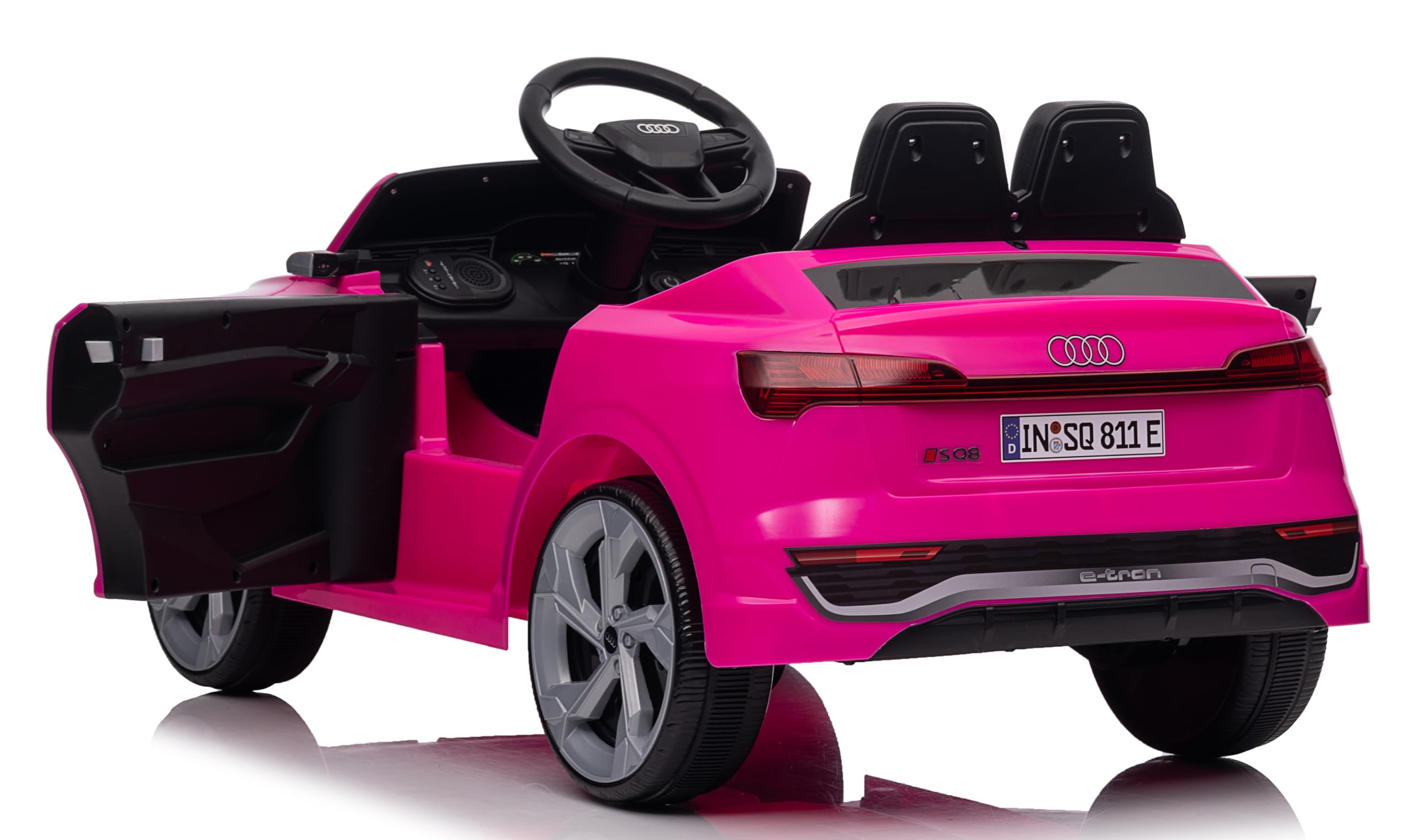 Auto Elettrica per Bambini Audi SQ8 e-tron Sportback Macchina con Licenza Ufficiale 12V Due Potenti Motori Telecomando Cintura di Sicurezza 5 Punti Porte Apribili Luci LED Musica MP3 Rosa