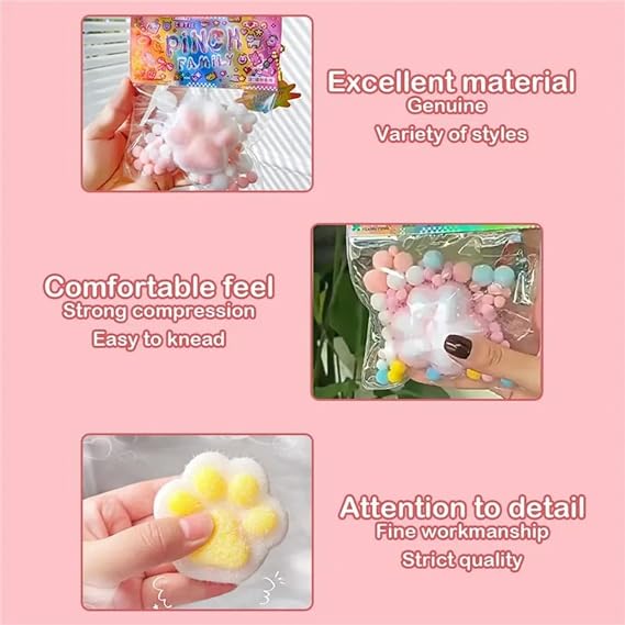 Stress Relieving Cat Claw Toys, Squishy Cute Squeeze Animal Toys, Squeeze Toys Relieve Sensory Stress, Birthday Party Decoration for Kids and Adults (I)