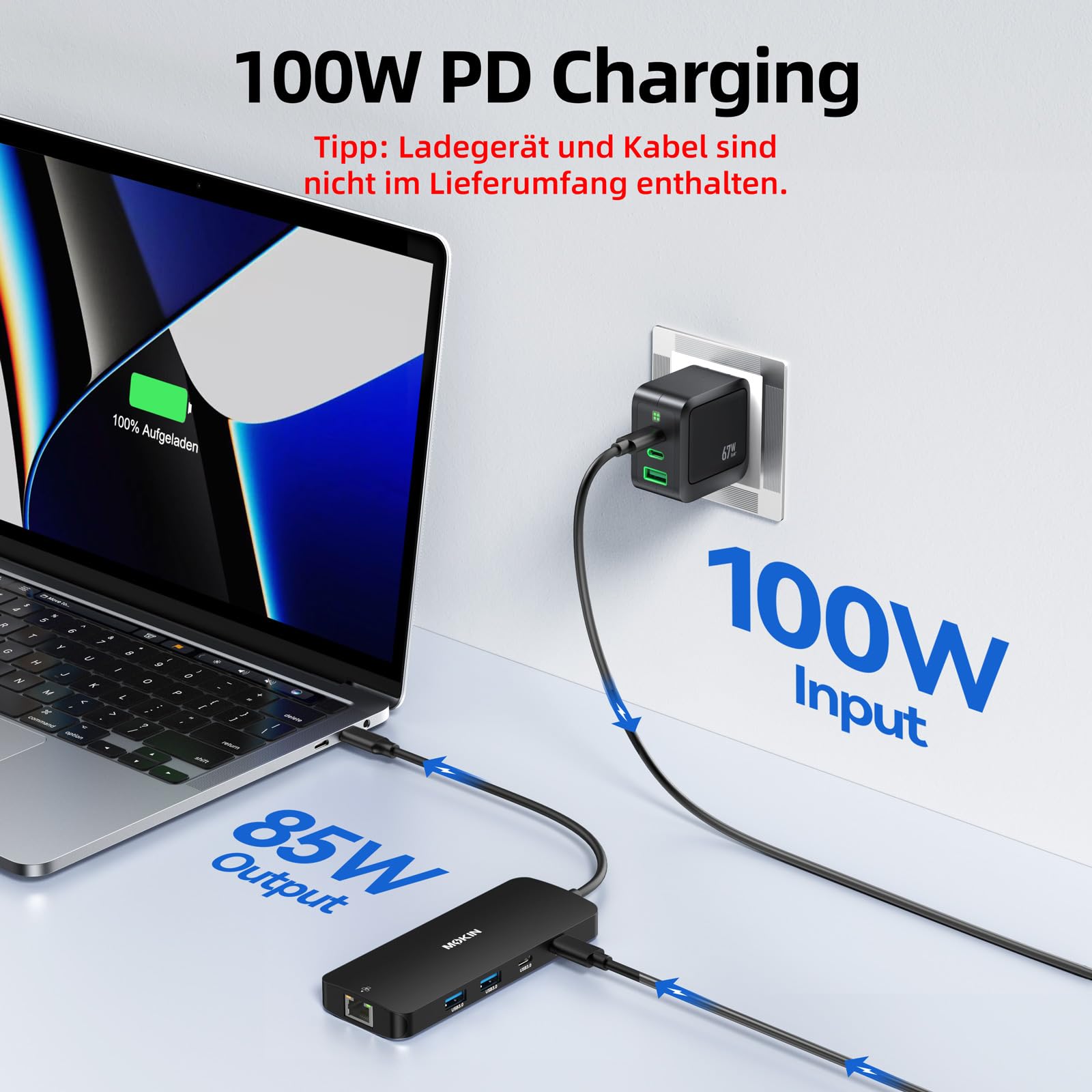USB C Docking Station Dual Monitor 8 in 1 USB C Hub 2 HDMI, DisplayPort, Gigabit Ethernet, 100W PD Charging, 3 USB A/C 3.0 Ports, Laptop Docking Station for MacBook/Dell/HP/Lenovo/Surface(Schwarz)