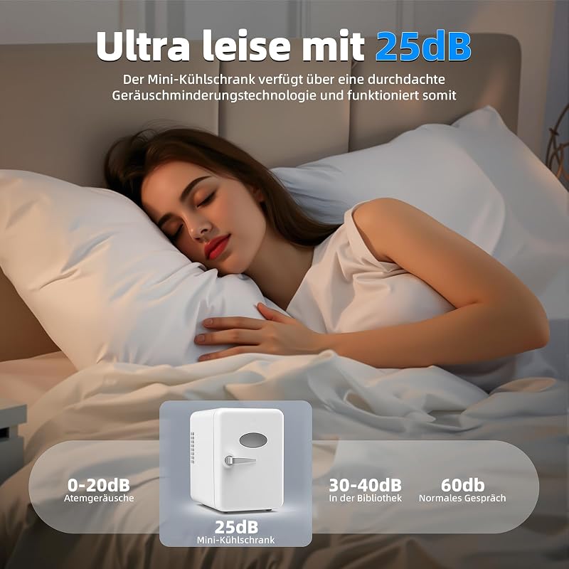 Vexloria 4 literes mini hűtőszekrény 6 dobozhoz, 220V/12V, fehér