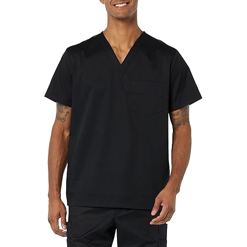 Amazon Essentials Men's V-Neck Scrub Top with Pockets