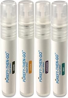 PUREFY Then-Go Spray Discovery/Travel Series (4 -Scent Pack, 8ml), Specialty Toilet and Fragrance Spray, Natural and Authentic scents, No Harsh chemcials.
