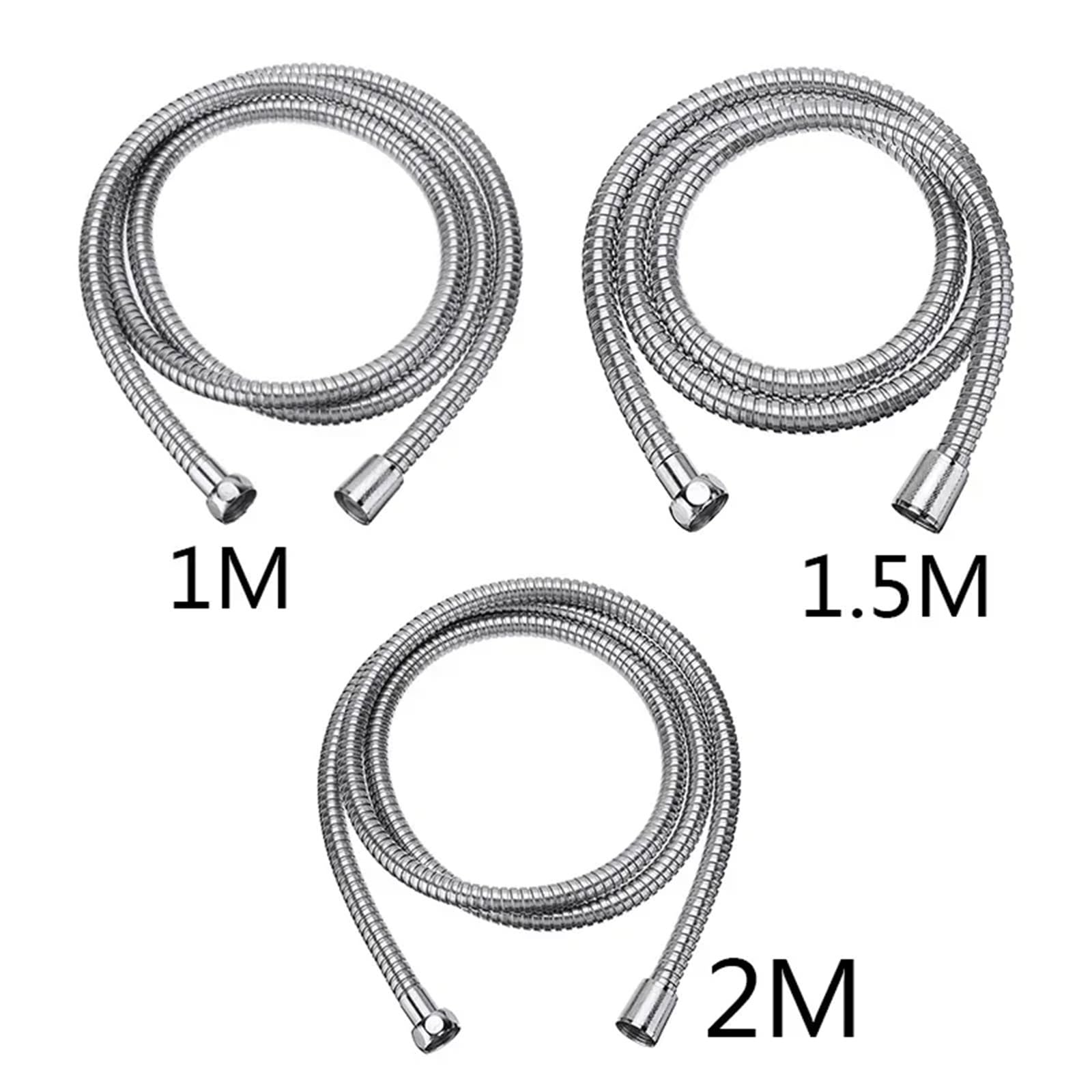 Manguera de ducha flexible de acero inoxidable de 2 m, 1,27 cm, antifugas, ajuste universal para todas las duchas estándar, alta presión, fácil instalación