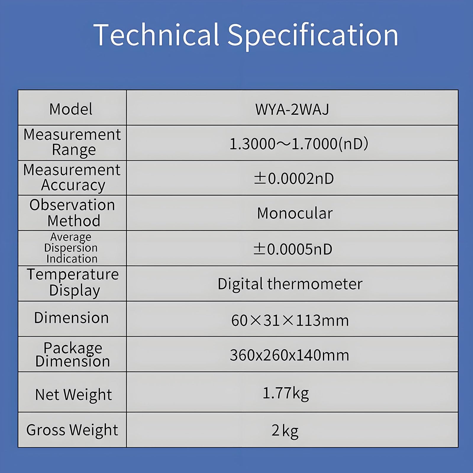 Monokulares Abbe-Refraktometer, digitales Brix-Refraktometer fürs Labor mit Einstellbarer Schärfe, 1,3000–1,7000 ND und 0–95% Brix-Messung, 0,0002 Genauigkeit
