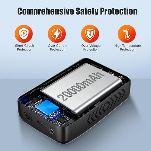 Miniatura 7 de Batería de 7.4V 5V 20000mah para Veats Calefaccionados, Chaquetas para ORORO, Venustas, Batería recargable de Banco de Energía para Calefacción,