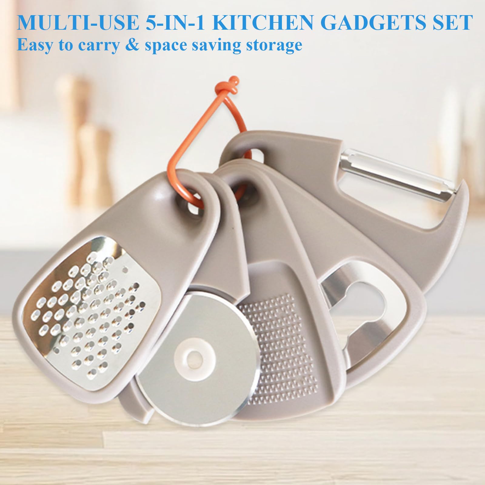 Juego de utensilios de cocina de 5 piezas (caqui)