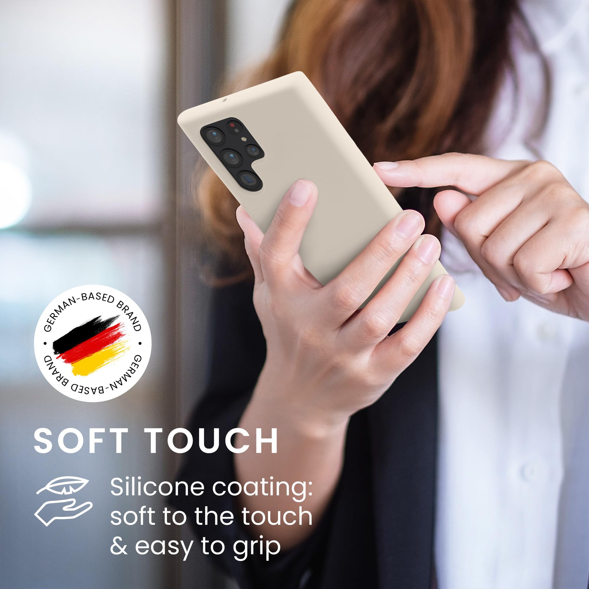 kwmobile Cover per Samsung Galaxy S21 Custodia - Back Case per Smartphone in Silicone TPU - Protezione Gommata - crema matt - 4