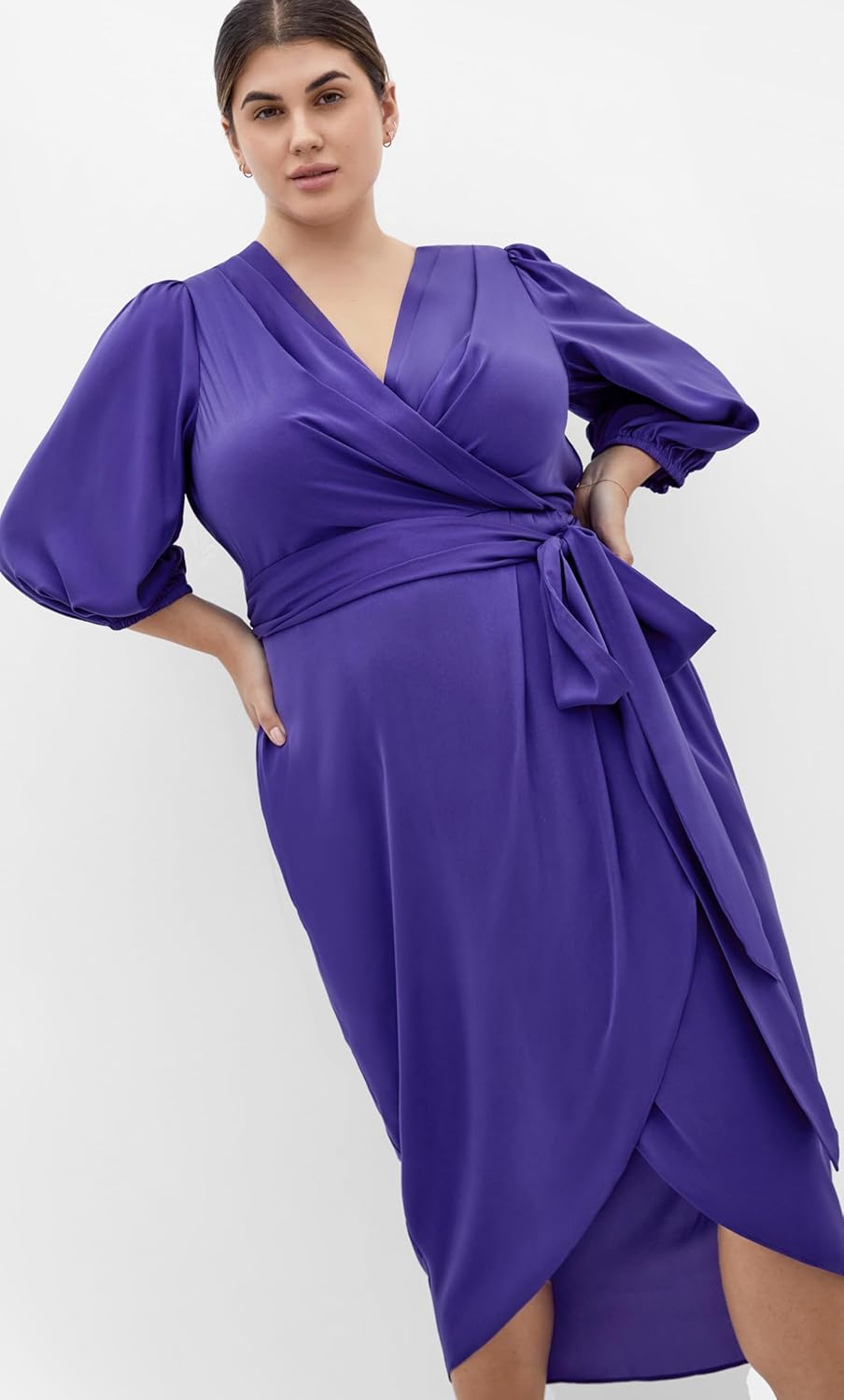 City Chic Women's Plus Size Cocktail Dress - Opulent Elbow Sleeve - Image 2