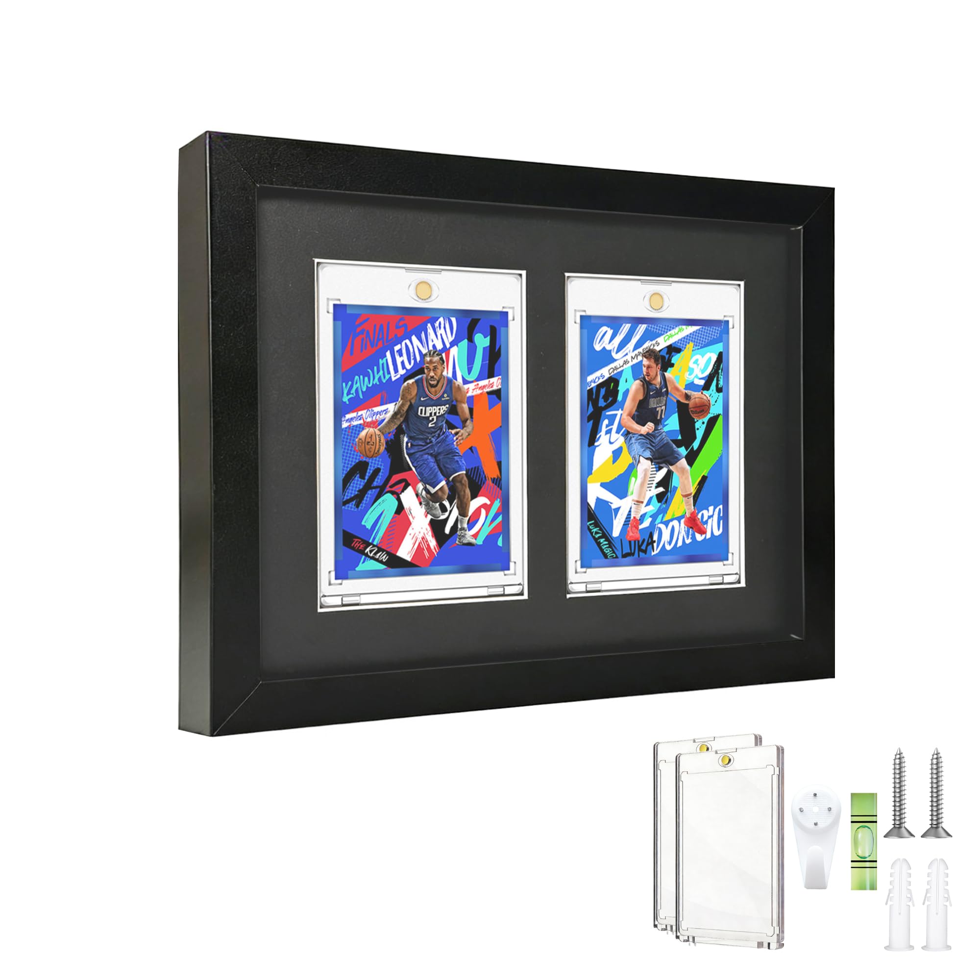 tabletop card display case Baseball Wall Mount or Tabletop, Trading Card Display Frame, Sports Card Display Box with Magnetic Card Holder for 2 Standard Cards, Display for Basketball Football Hockey : Sports Color:Dark Khaki pokemon japanese booster pack show off on trade Yu-Gi-Oh! - Golden Duelist