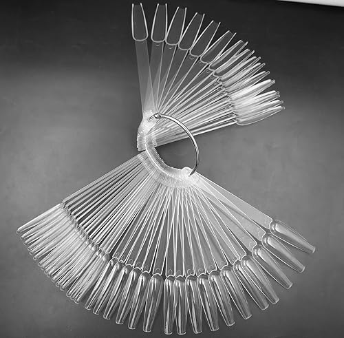 Miniatura 7 de 150 unidades de palillos largos de ataúd de uñas Vanish Polish Color Design Display Stick Tips Ballerina Fan Cards Nails Herramientas de práctica