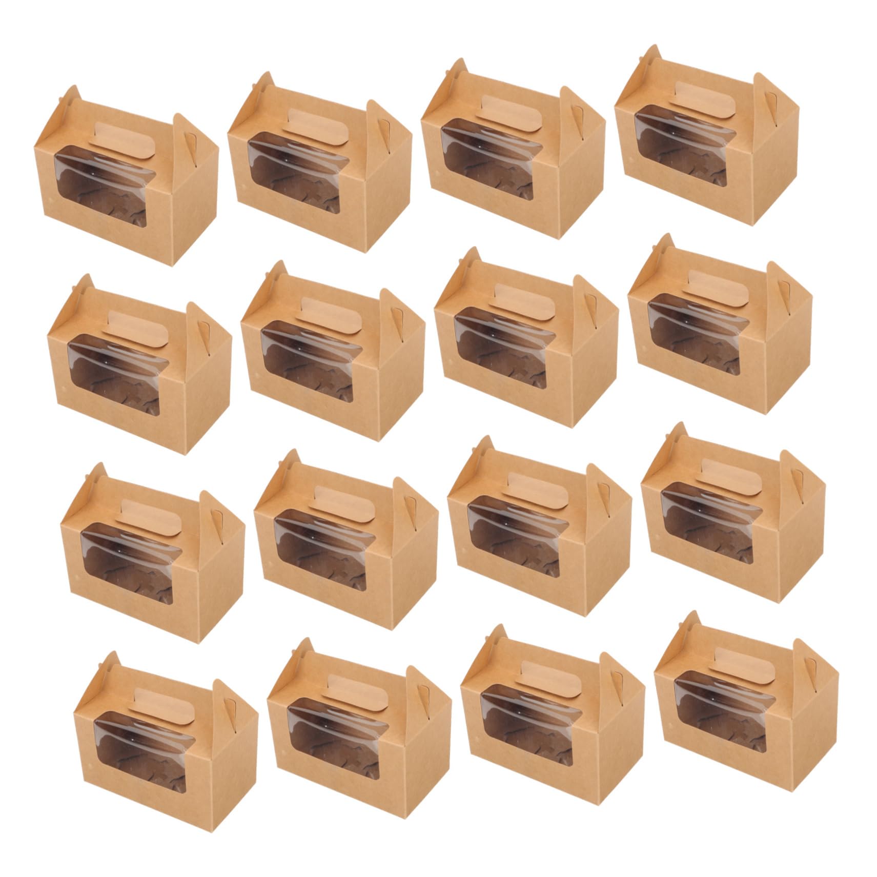 OFFSCH Egg Tart Holder Cupcake Carrying Box 16pcs Muffin Cake Box Window Material Perfect for Holiday Celebrations