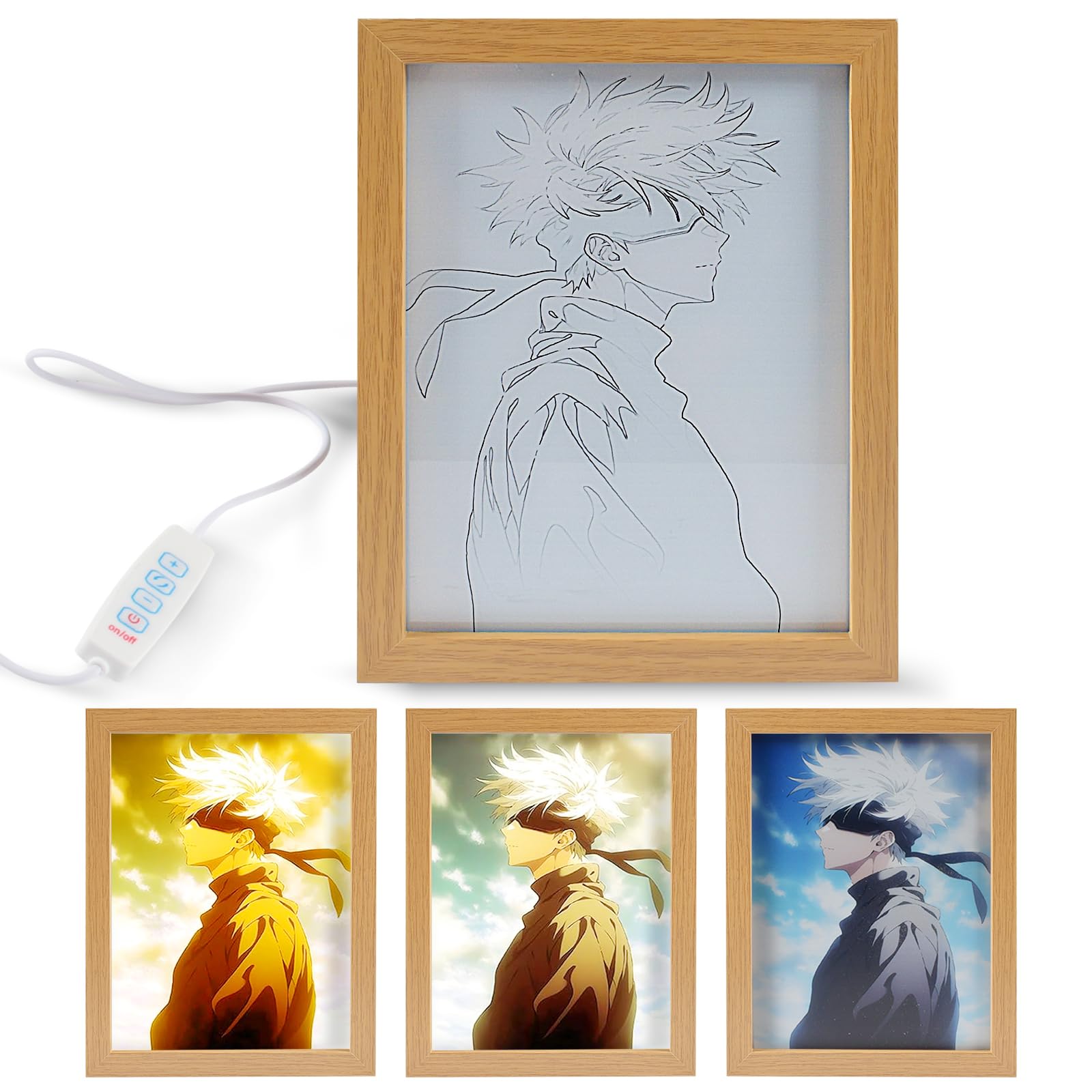 Funmo Pinturas iluminadas, iluminación de arte LED, decoración de pared LED, alimentado por USB, 3 modos de iluminación, marco de escritorio para decoración del hogar, regalo creativo, dormitorio