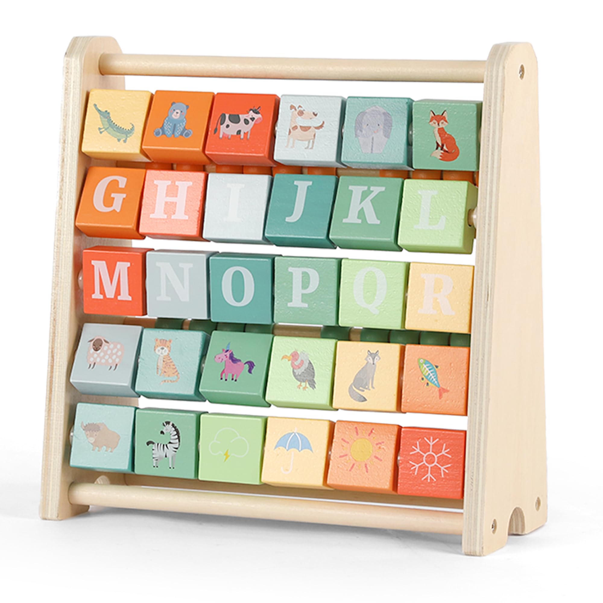 Amazon.com: FReniland Wooden Activity Cube - Double-Sided Abacus