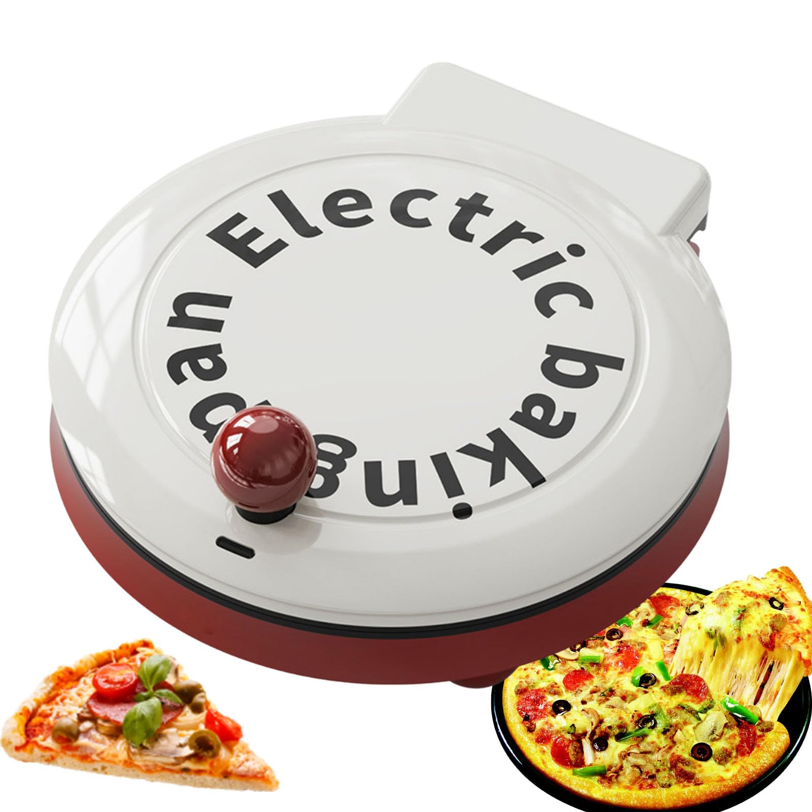 Electric Pizza Maker, 1000w Electric Baking Pan, Double Sided Heating, 4 in 1 Indoor Portable Pizza Oven, Pancake And Omelette Maker, 8 Inch / 23cm, Fried/Baked/Baked/Sautéed