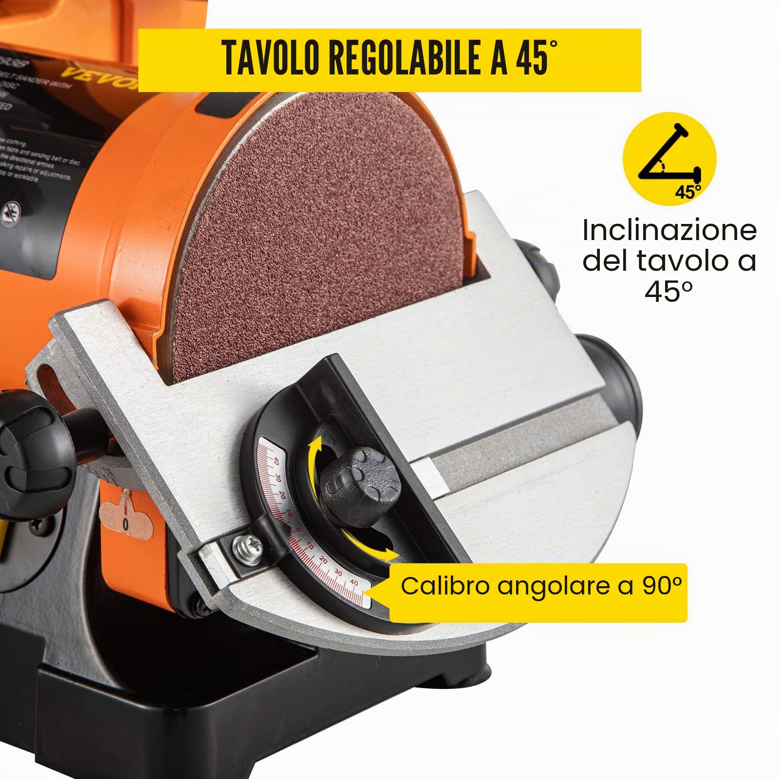 VEVOR Levigatrice a nastro e a disco 250 W 230 V 25,4 x 760 mm 2980 giri/min