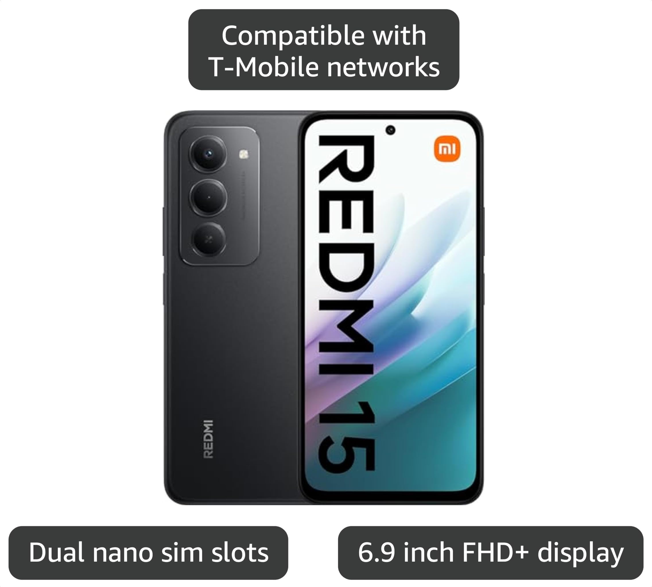 Amazon.com: XIAOMI Redmi 15 4G LTE (Compatible with Tmobile Tello