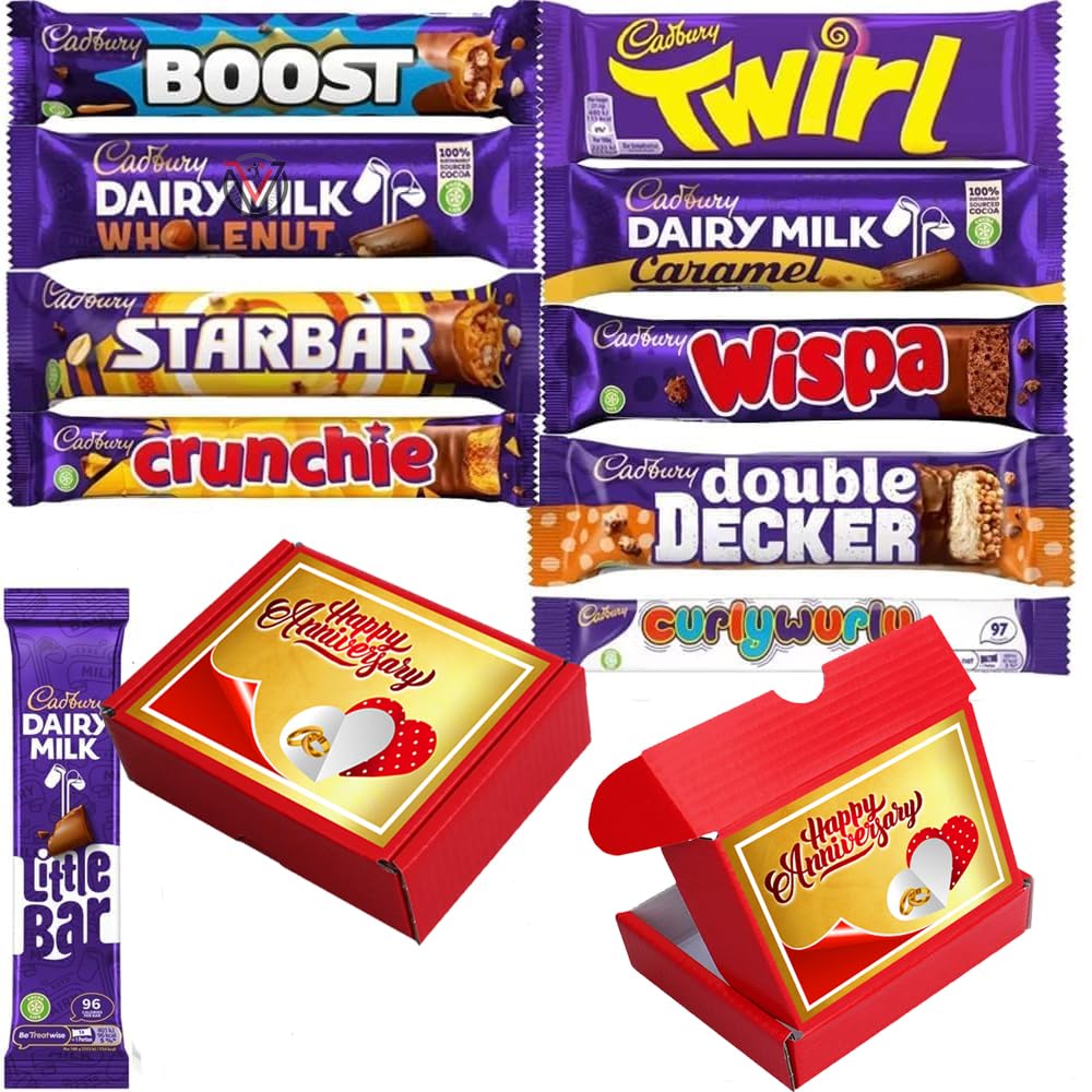 10 x Mixed Different Types Chocolate Bars for Anniversary - Chocolate Gift Box for Anniversary | VIMIX