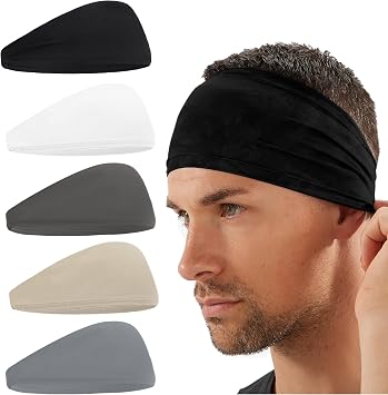 Sports Headbands for Men,Men Sweatband Running Headband Moisture Wicking Cooling Headband for Men & Women,Fitness Workout Stretchy Unisex Hairband