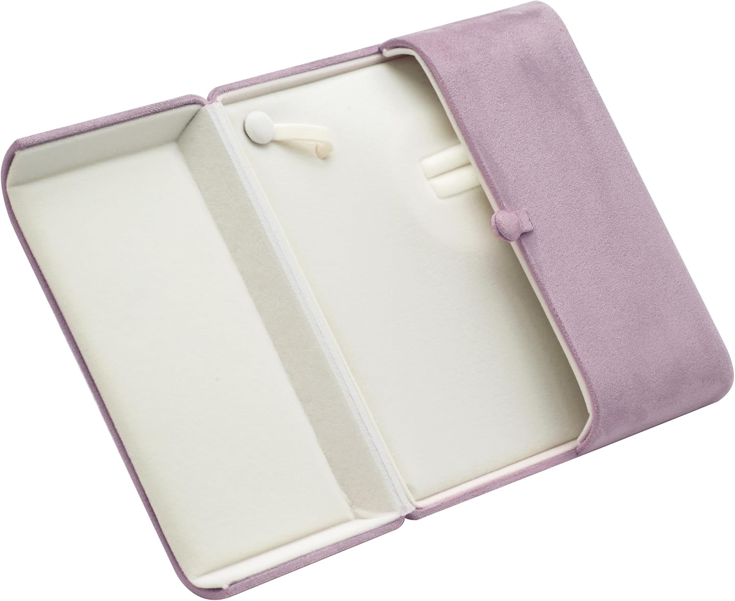 Velvet Big Chunky Pearl Necklace Ring Gift Box Showcase Jewelry Storage Case (Purple)