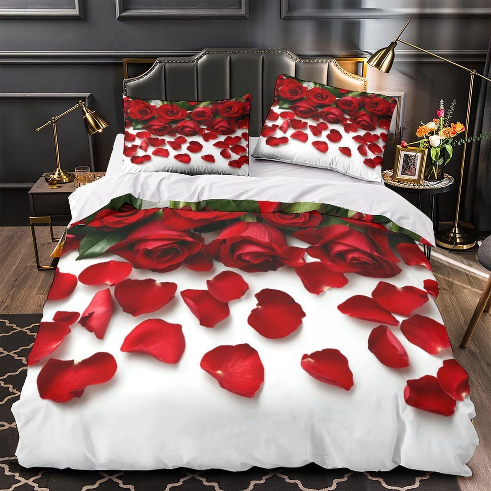 Housse de couette super douce hypoallergique avec fermeture éclair et motif imprimé 3D