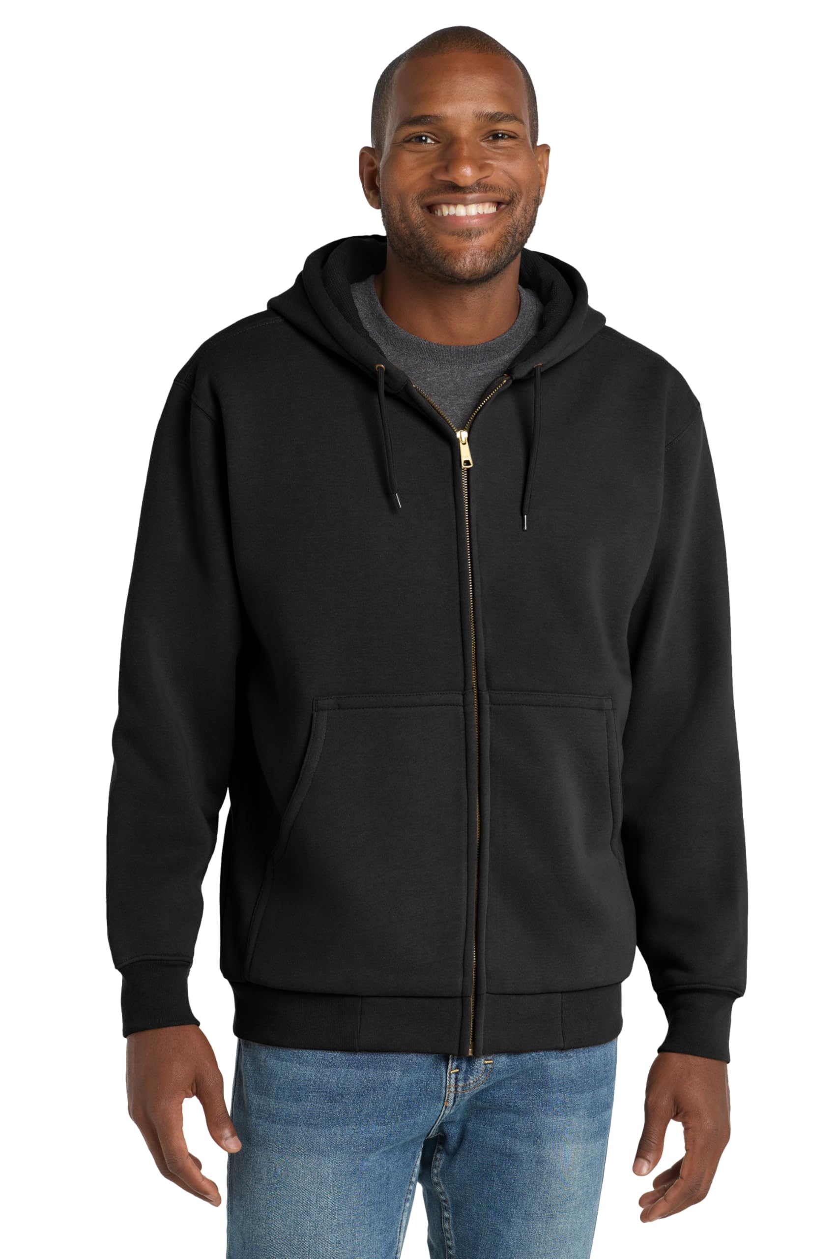 CornerStone Unisex Heavyweight Full Zip Hooded Sweatshirt with Thermal Lining | Zip Hoodie for Men & Women, Adjustable Hood