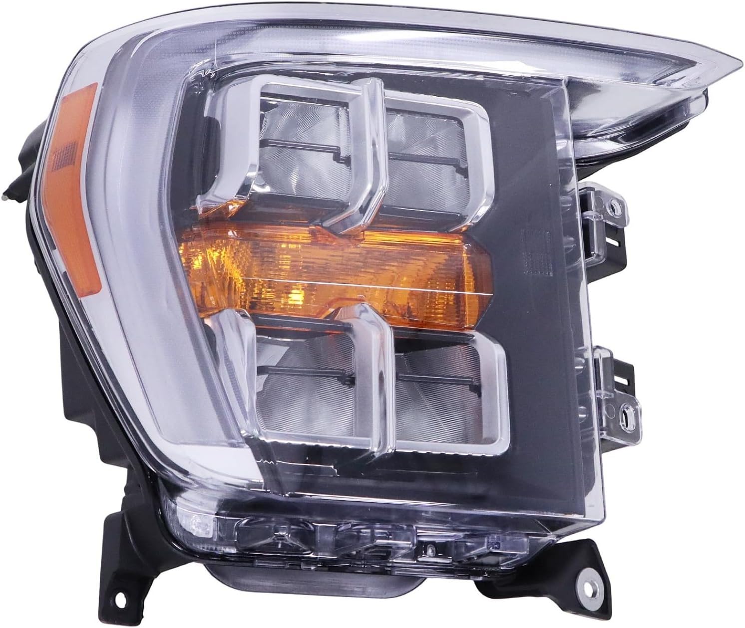 FZJDSD LED Headlight Assembly Compatible with Ford F150 2021-2023 Right Passenger Side Chrome Bezel w/o Adaptive NL3Z13008H ML3Z13008E FO2503415