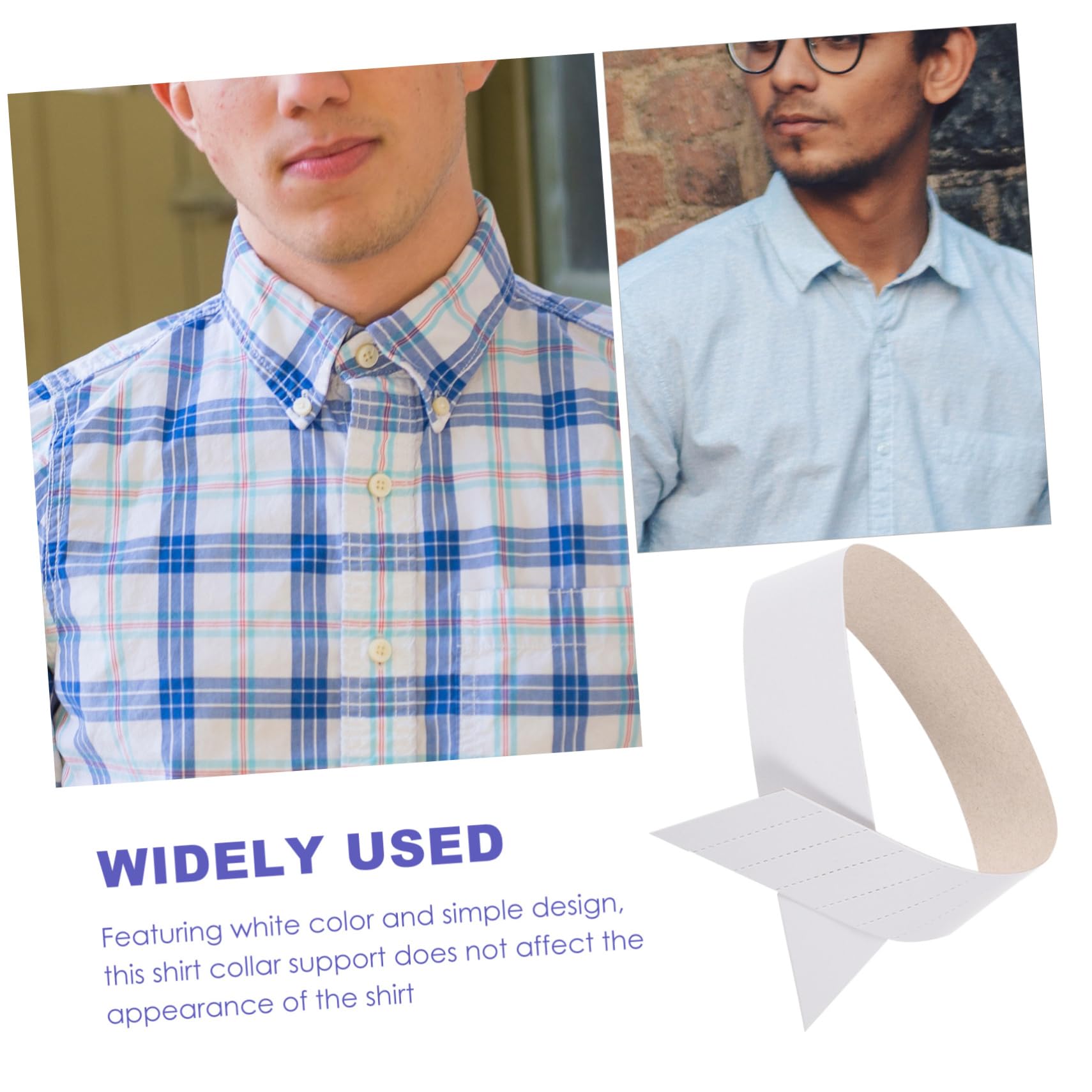 CALLARON 100pcs Paper Collar Stays for Men Shirt Collar Supports Easy to Use Lightweight Portable for Travel and Everyday Wear