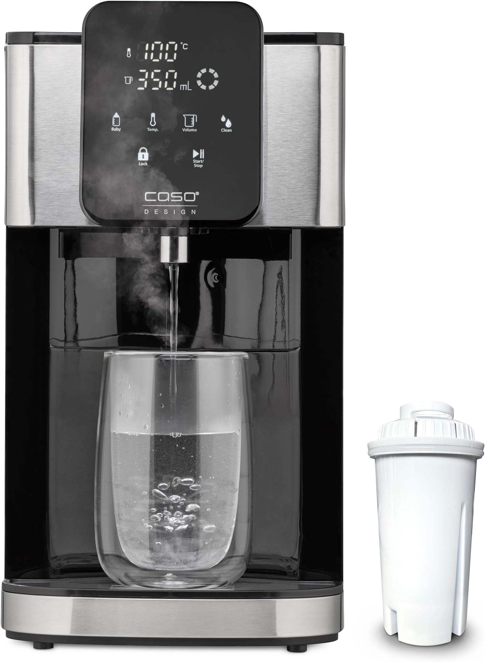 CASO HW 1660 Turbo XL Hot Water Dispenser for Home | 4L Instant Hot Water Dispenser with Filter for Hot Drinks | One Cup Boiling Water Dispenser | Filtered Water Dispenser | Baby Formula Mode