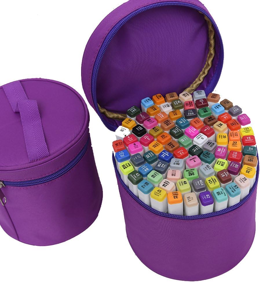 Samaz Marker Case Canvas Carrying Maker Pen Storage Bag Holder for