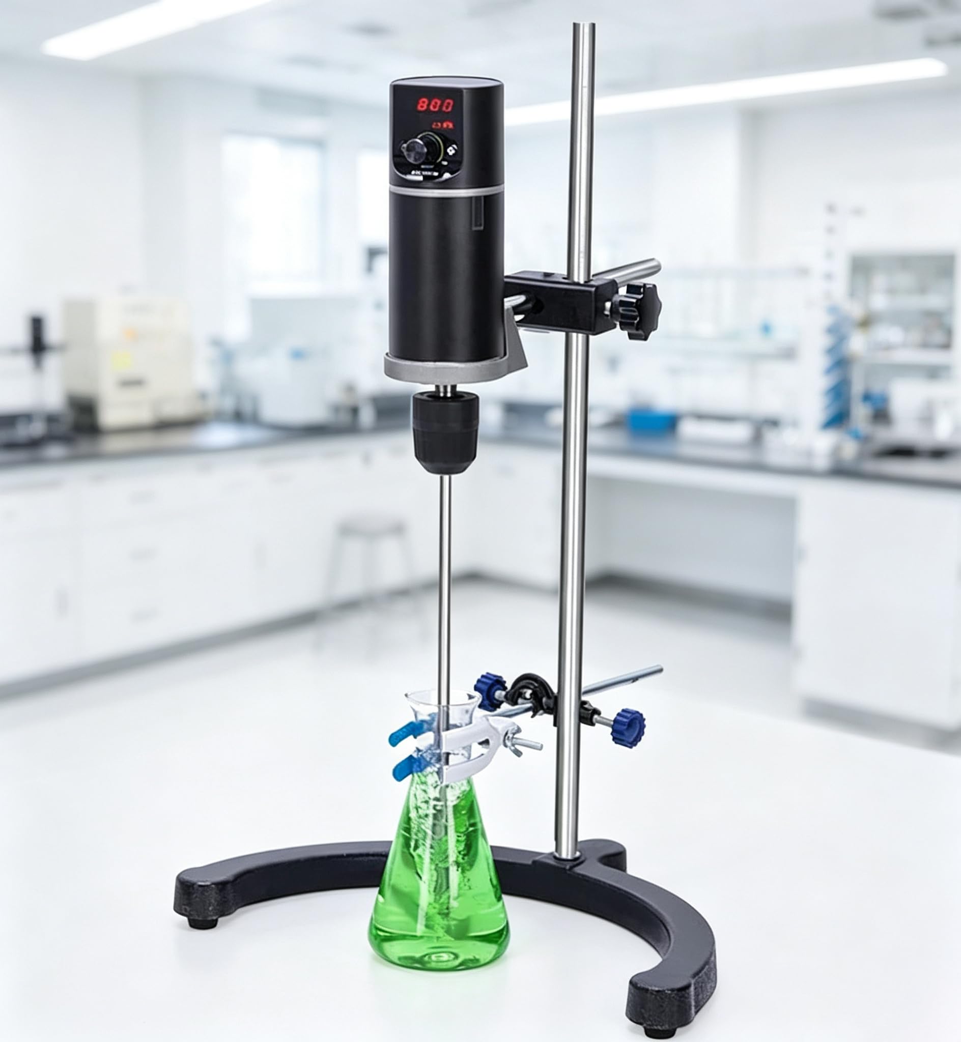 Agitador Superior Digital 100-2000RPM con LCD | Agitador potente de 60 N·cm para hasta 20,000 mPa·s, modelos de 20L/40L/60L, motor de corriente continua silencioso(20L)