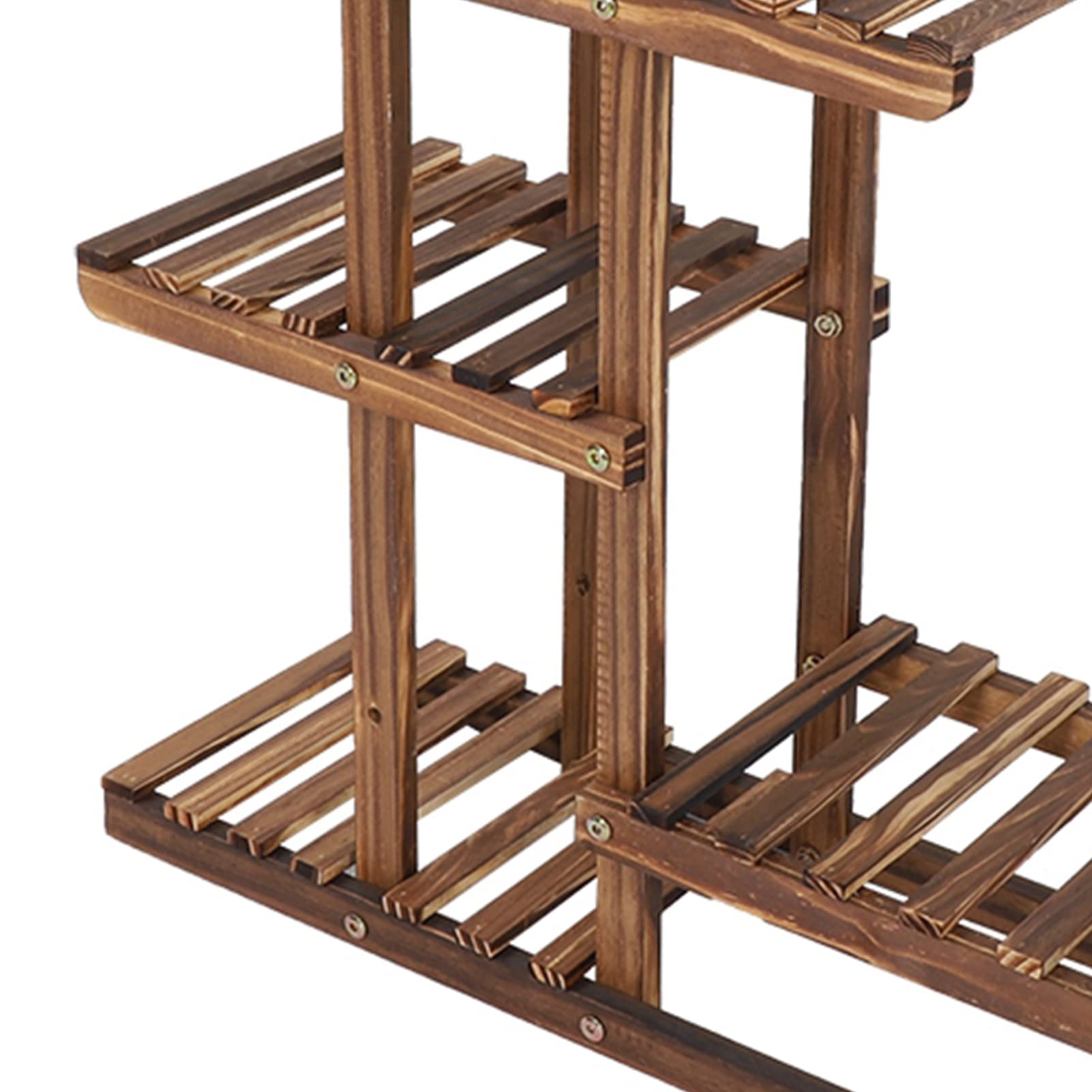 Estantería para flores, estantería de madera para jardín, soporte de flores de varios niveles, escalera para plantas, balcón, escalera, exterior, estantería de madera para interior, balcón, salón,