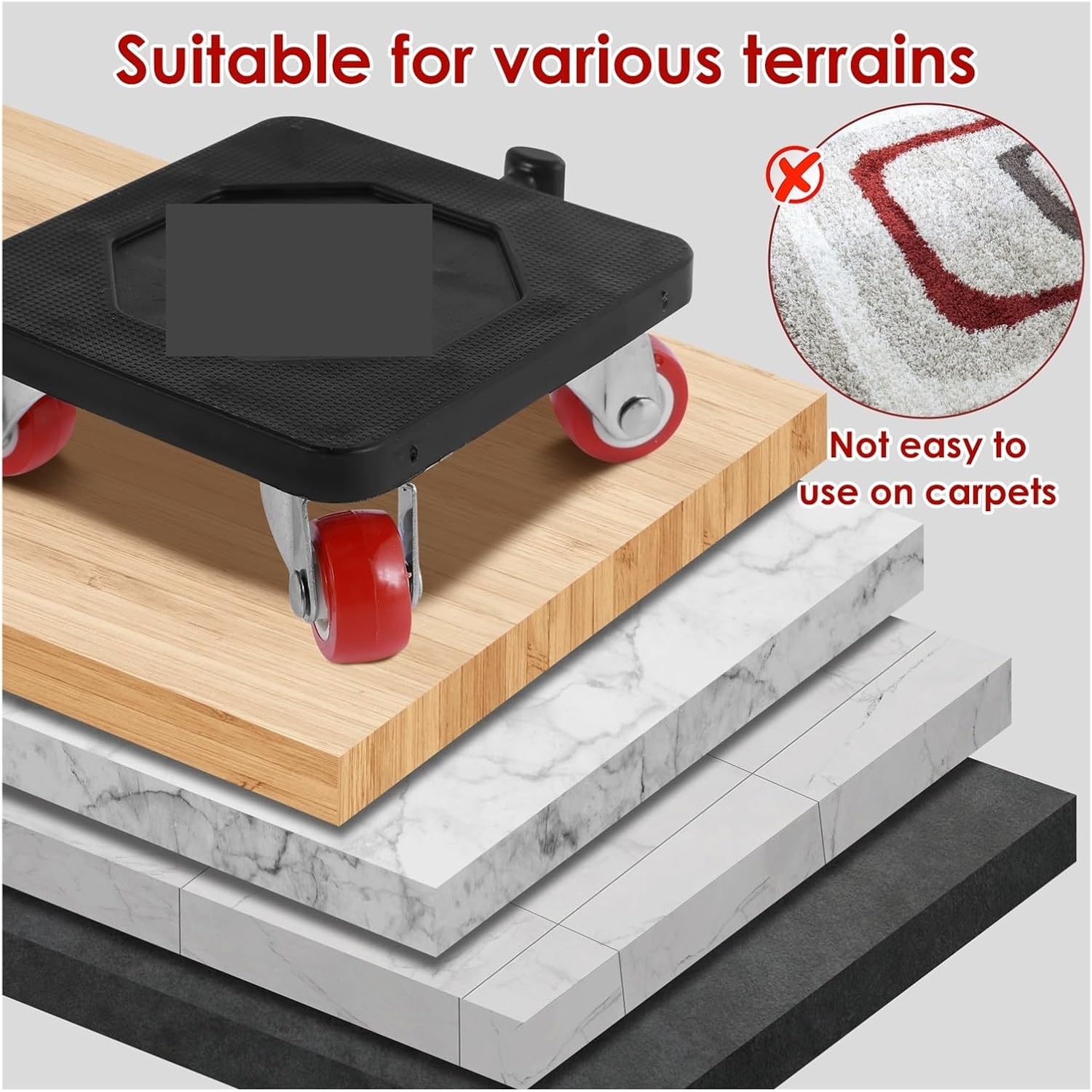 Heavy Duty Furniture Lifter Roller Handling Tool Kit 880LB Labor-Saving Appliance Lift Slider Compatible with Large Furniture Handling(Red)