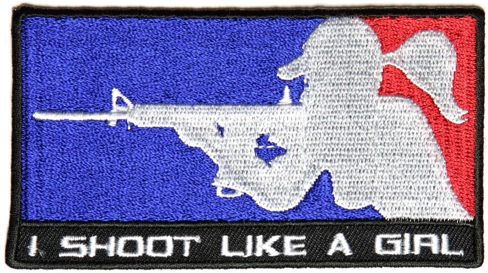 Shoot Like a Girl Patch By Ivamis Trading 4x2.2 inch