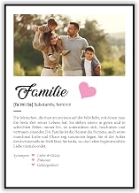 GRAVURZEILE Definition Poster & Kunstdrucke mit eigenem Foto - Geschenke für Familie - Personalisierte Wandbilder - Wanddeko Deko für Wohnzimmer Schlafzimmer Flur & Diele - Familie Geschenk