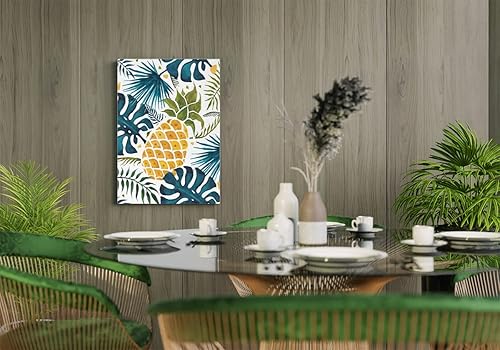 Miniatura 4 de Lienzo decorativo para pared con diseño de hojas tropicales de piña de verano, tema de frutas tropicales, 11 x 14 pulgadas, impresiones decorativas